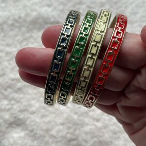 Set of Four Colorful Enamel Bangles